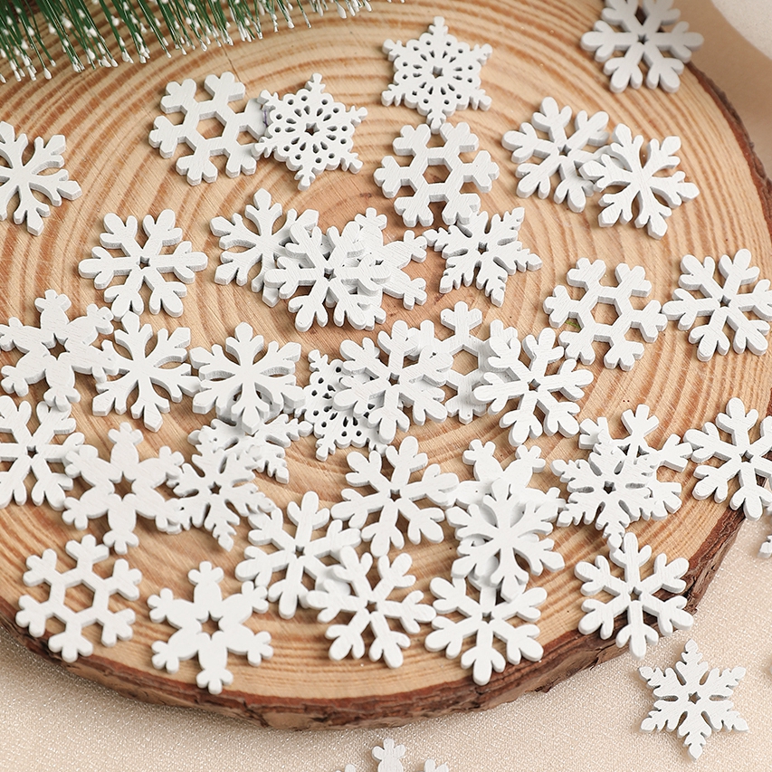 50Pcs White Wooden Snowflake C - Home Improvement News recensie en prijs