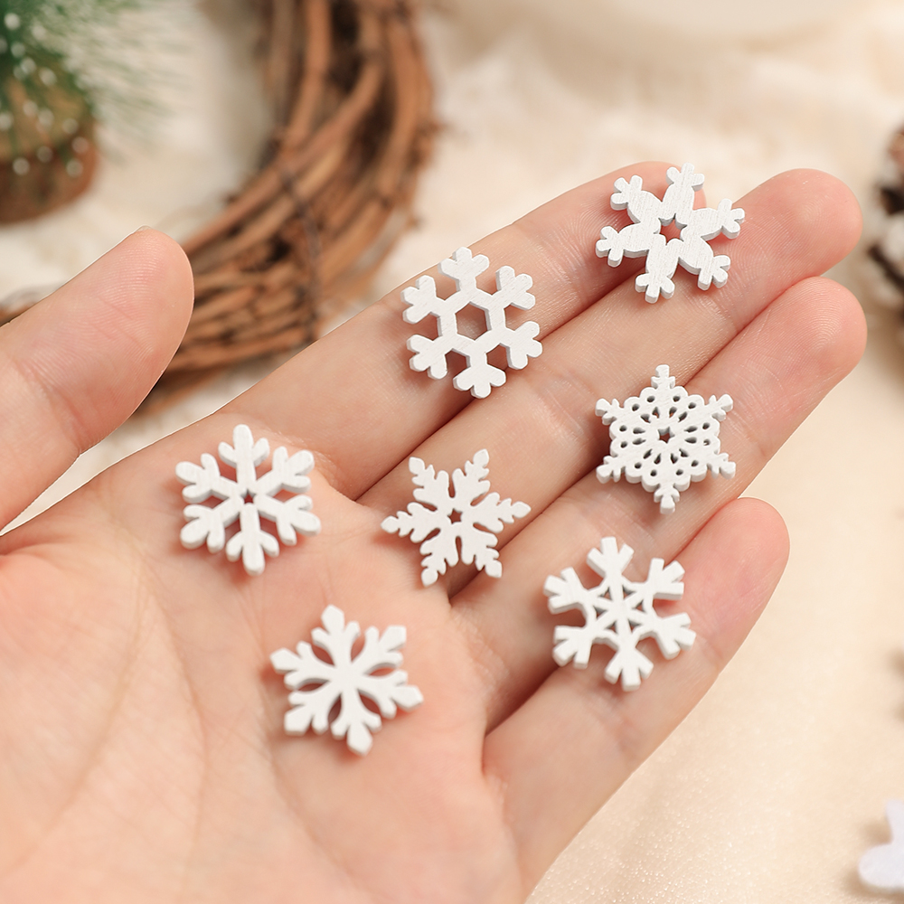 50Pcs White Wooden Snowflake C - Home Improvement News recensie en prijs
