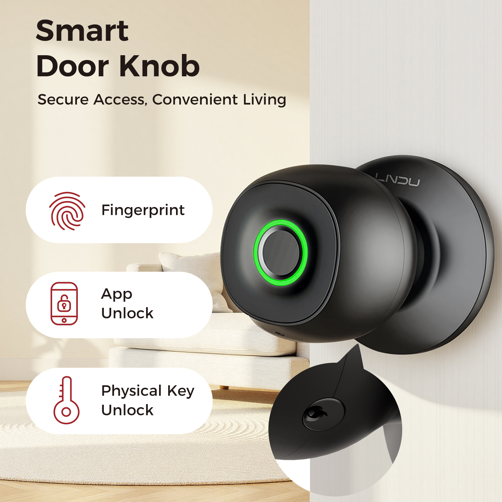 Fingerprint Door Lock Smart Ke - Door Knob Replacement recensie en prijs